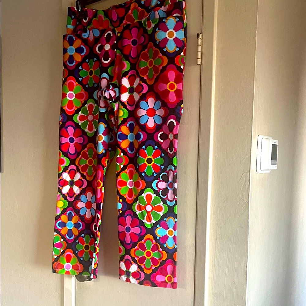 Lesley Evers Colorful Floral Patterned Pants
